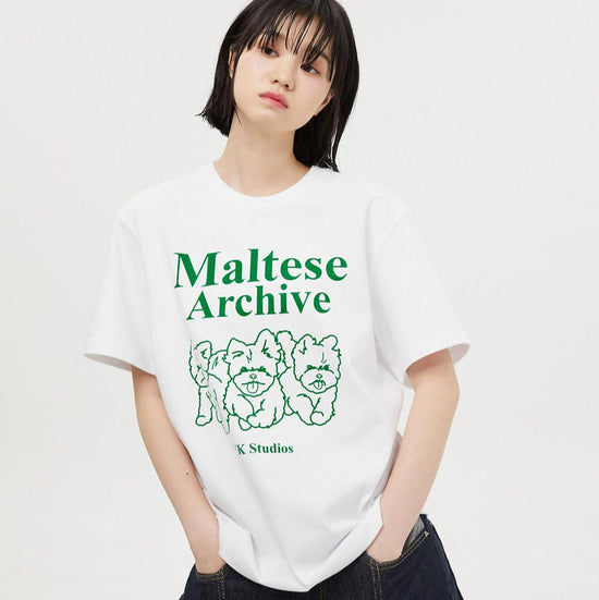 MALTESE ARCHIVE LINE GRAPHIC HALF SLEEVE TSHIRTS WHITE