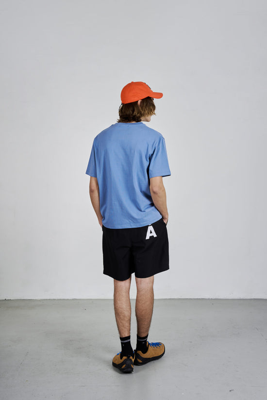 ALAND A LOGO BOUCLE POCKET TEE M/BLUE
