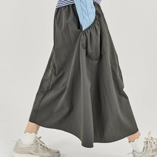 BIG POCKET BANDING SKIRT CHARCOAL