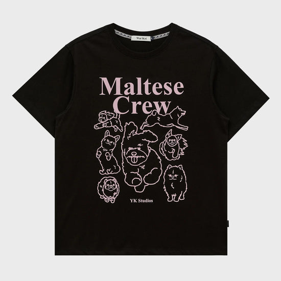 MALTESE CREW LINE GRAPHIC HALF SLEEVE T-SHIRT BLACK