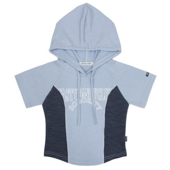 KIN HALF HOOD TEE SKY BLUE