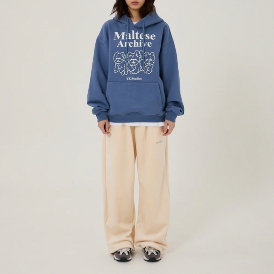 MALTESE ARCHIVE LINE GRAPHIC HOOD DUST BLUE