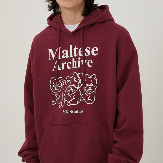 MALTESE ARCHIVE LINE GRAPHIC HOOD BURGUNDY