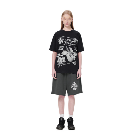 FLEUR BONES SHORT CHARCOAL