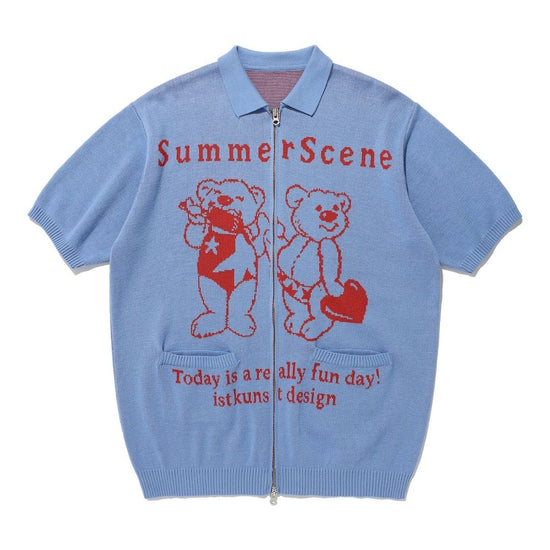 FUN DAY HALF KNIT BLUE