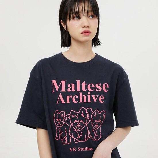MALTESE ARCHIVE LINE GRAPHIC HALF SLEEVE TSHIRTS NAVY