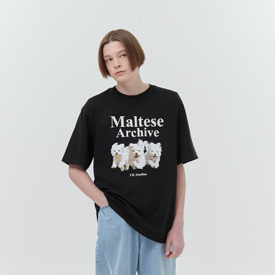 MALTESE ARCHIVE HALF SLEEVE TSHIRT BLACK