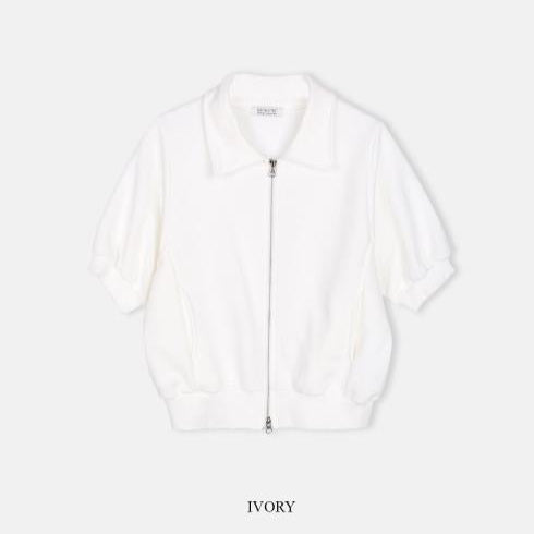 PRINTED ZIP-UP SWEATSHIRT IVORY