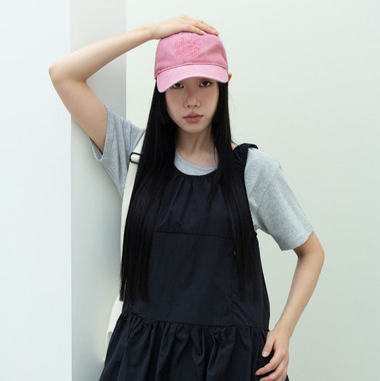 NICE TRIP CHAIN STITCH BALL CAP PINK