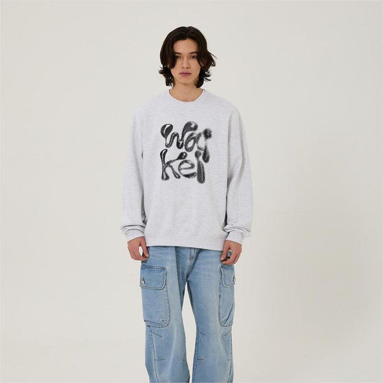 WK 3D LOGO SWEATSHIRTS MELANGE WHITE