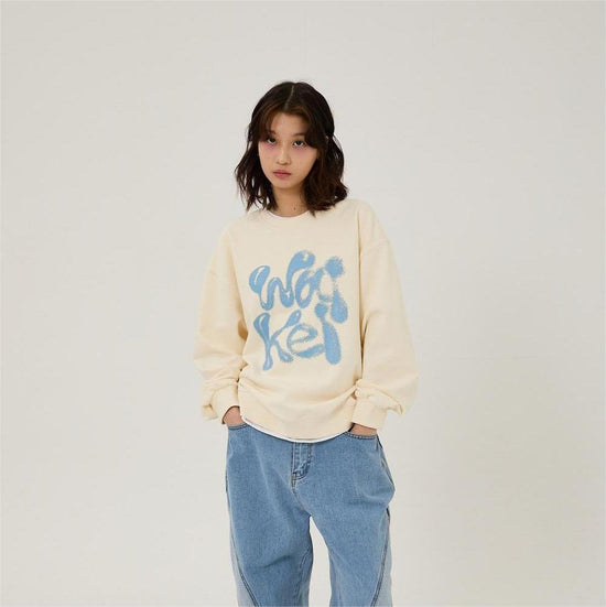 WK 3D LOGO SWEATSHIRTS IVORY