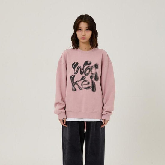 WK 3D LOGO SWEATSHIRTS DUST PINK