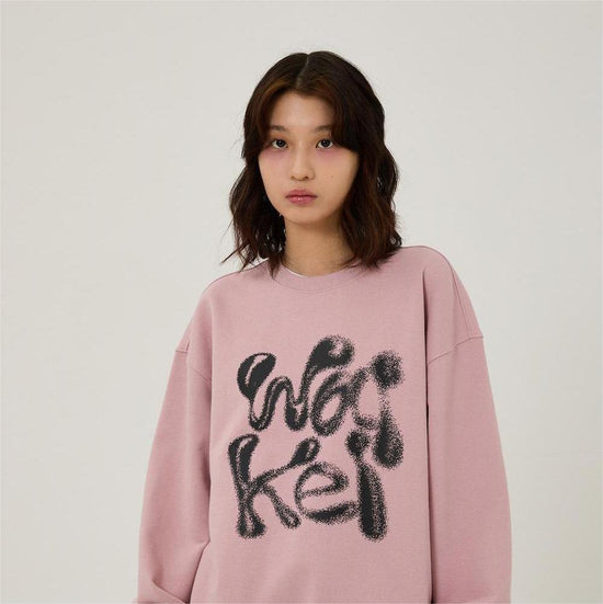 WK 3D LOGO SWEATSHIRTS DUST PINK