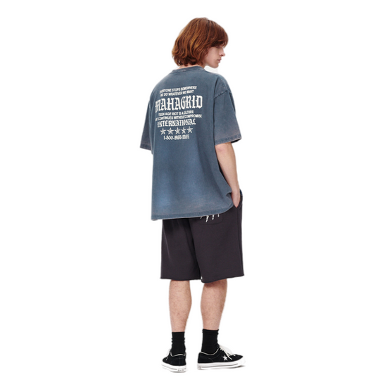 WASHED INTERNATIONAL TEE NAVY