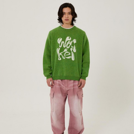 WK 3D LOGO KNIT MOSS GREEN