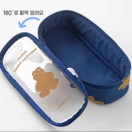 DONATDONAT CLEAR PENCASE NAVY