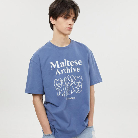 MALTESE ARCHIVE LINE GRAPHIC HALF SLEEVE TSHIRTS DUST BLUE