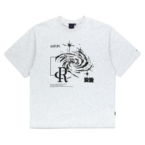 SHINING EFFECT TEE SHIRT LIGHT GREY