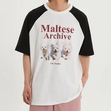 MALTESE ARCHIVE RAGLAN HALF SLEEVE T-SHIRT IVORY
