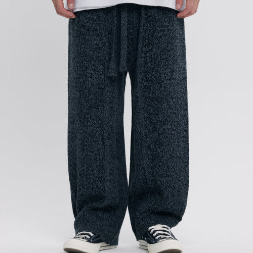 WIDE KNIT PANTS CHARCOAL