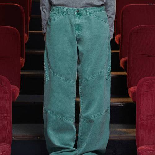 DYED ZIP CARGO PANTS EMERALD