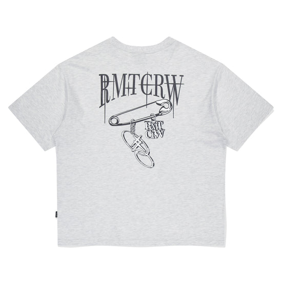 SILVER CLIP PENDANT TEE SHIRT LIGHT GREY