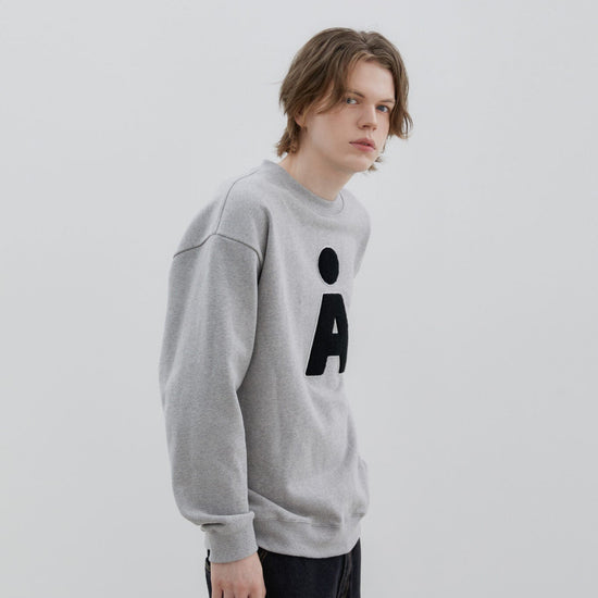 NEW ALAND A LOGO BOUCLE SWEAT SHIRT M/GREY