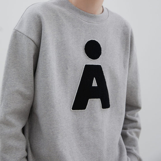 NEW ALAND A LOGO BOUCLE SWEAT SHIRT M/GREY