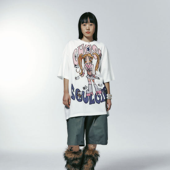 GHOSTSOULGIRL GYARU BIG BIG TEE WHITE