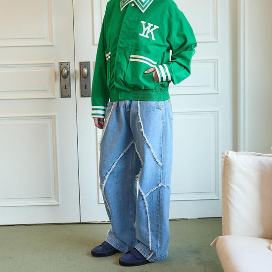 CUTTING LINE DENIM PANTS LIGHT BLUE