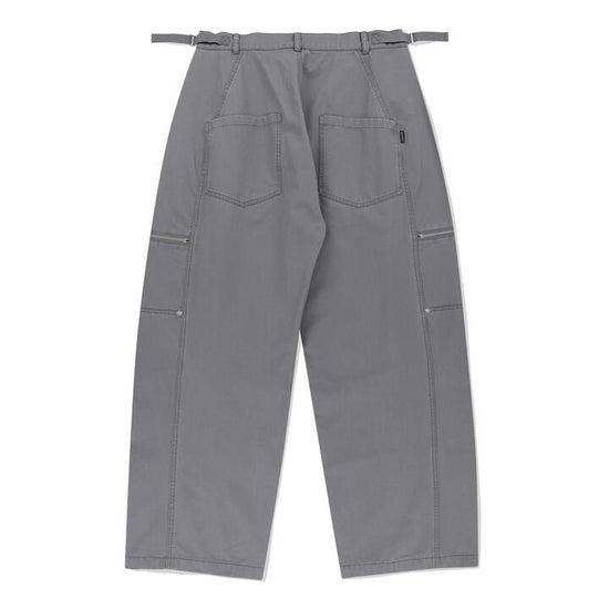 BIKER WASHED WIDE PANTS LIGHT GREY