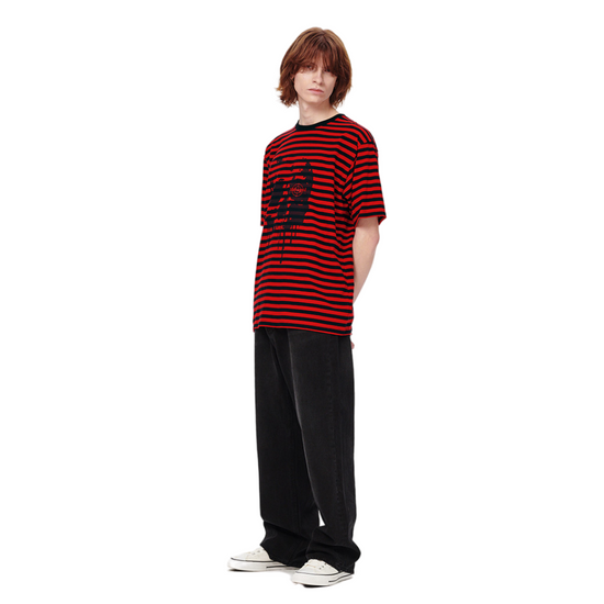DEAD POINT STRIPED TEE RED
