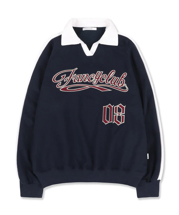◇NASTY FANCY CLUB◇ 08 Rugby collar sweatshirt NAVYF24ZB056 BUY NASTY FANCY CLUB Sweatshirt 08 RUGBY COLLAR SWEATSHIRT NAVY