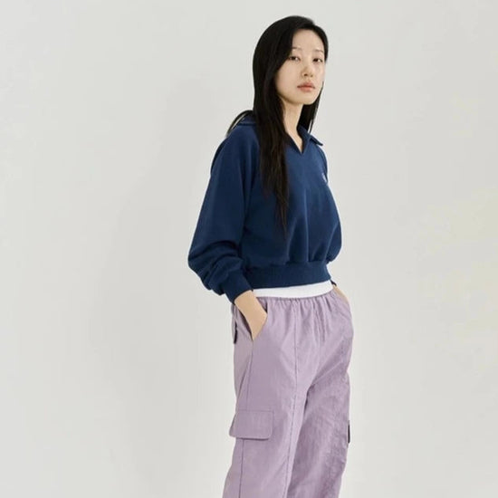 BANDING STRING CARGO PANTS PURPLE