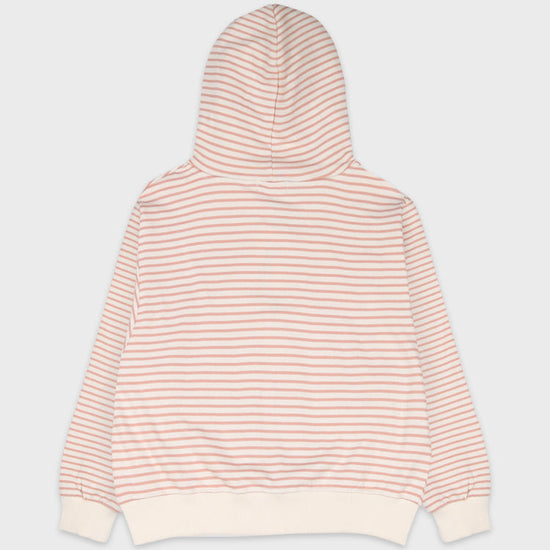 ALAND FISH WAPPEN STRIPED HOODY ZIP-UP PINK