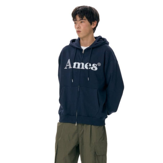 BASIC LOGO HOODIE ZIP UP NAVY