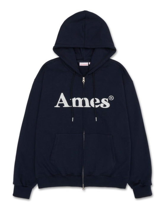 BASIC LOGO HOODIE ZIP UP NAVY