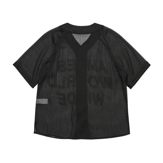 MESH BASEBALL JACKET BLACK