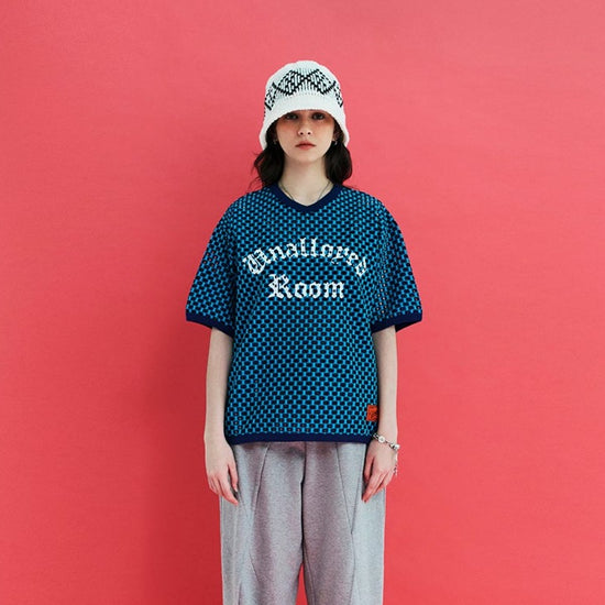 ARGYLE KNIT BUCKET HAT IVORY