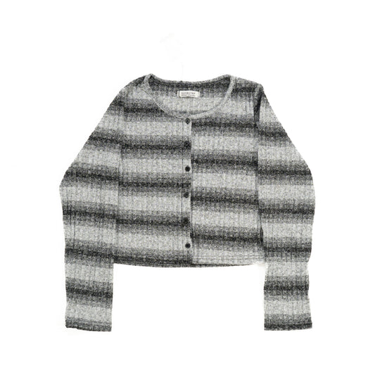MIXIBLE STRIPE CARDIGAN BLACK