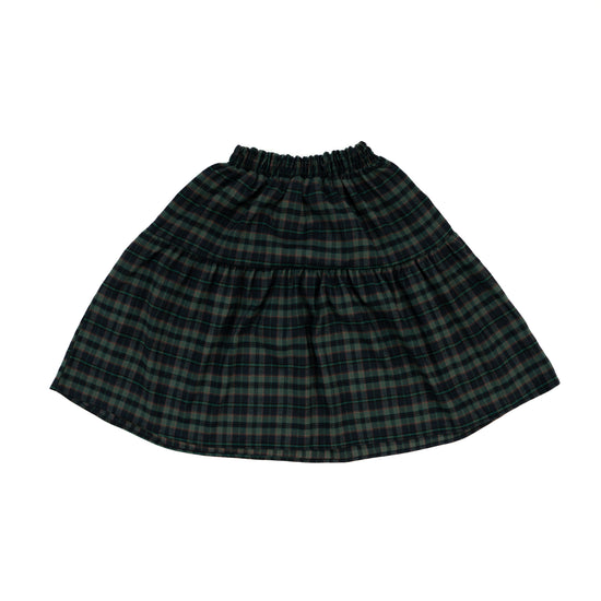 BANDING MIDI CHECK SKIRT GREEN
