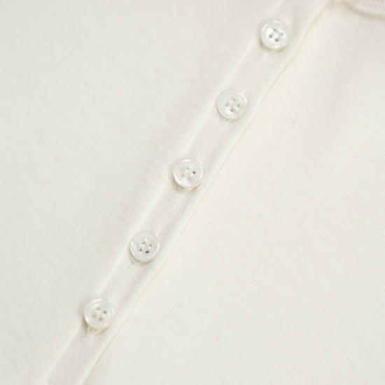 BUTTON-UP U NECK TOP IVORY