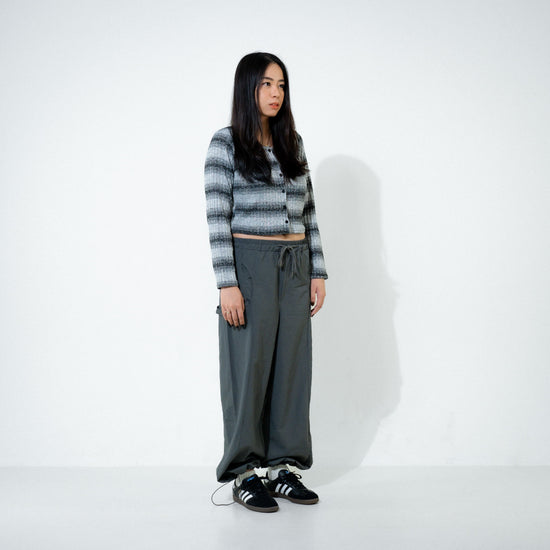 MIXIBLE STRIPE CARDIGAN BLACK