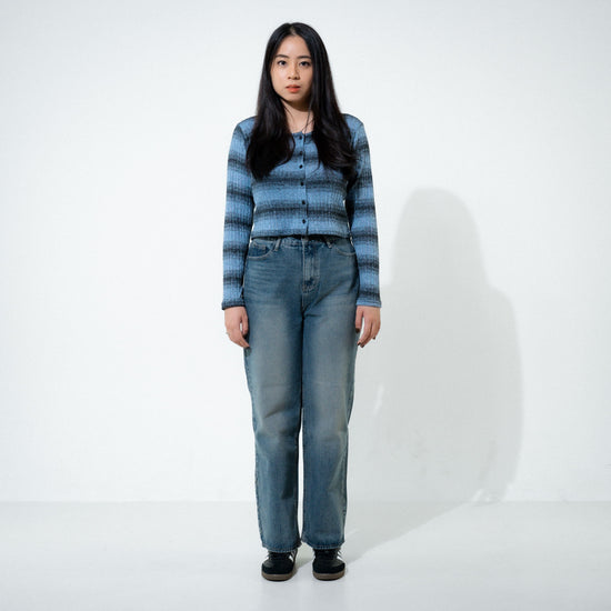 VINTAGE CAT WASHING JEANS BLUE