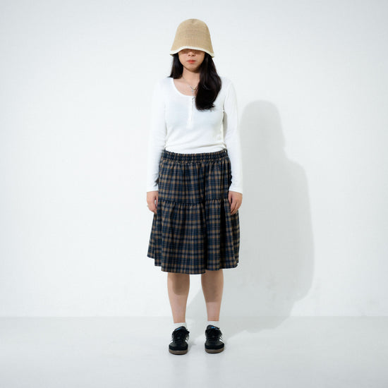 BUTTON-UP U NECK TOP IVORY