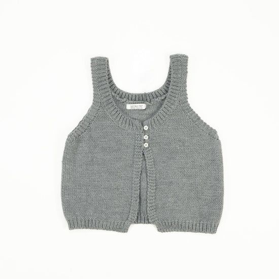 BUTTON-UP KNIT VEST GREY