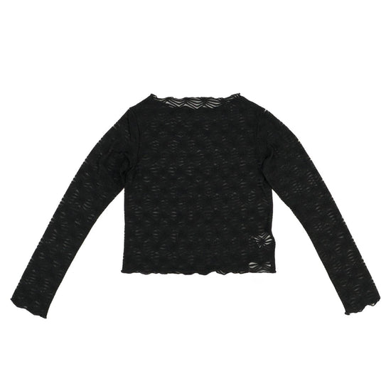 FEMININE TIEDYE SMOCKING TOP BLACK