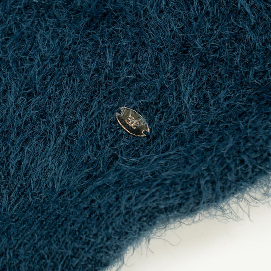 FUZZY BUTTON KNIT CARDIGAN DARK BLUE