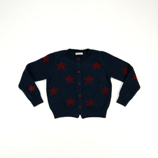 SPREAD STAR KNIT CARDIGAN NAVY