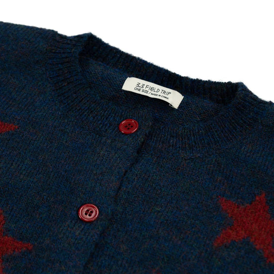 SPREAD STAR KNIT CARDIGAN NAVY